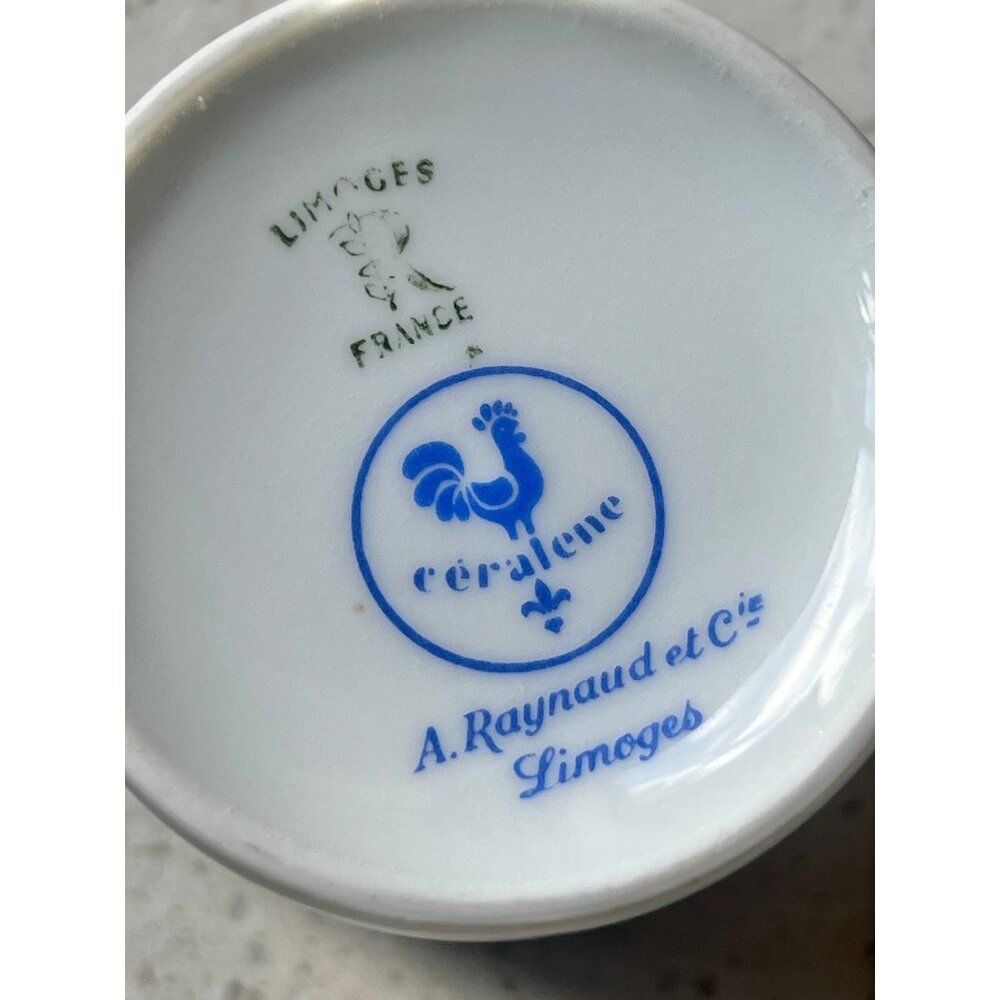 A. Raynaud Et Cie Limoges France Porcelain Cup & Saucer Set With Floral Motif Go - Picture 7 of 11